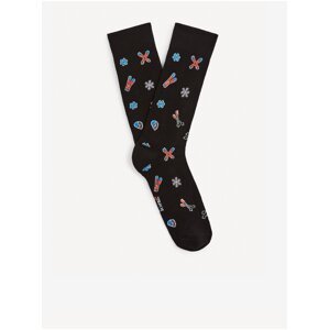 Černé pánské vzorované ponožky Celio Fisoski2