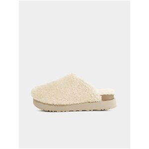 Krémové dámské bačkory UGG Fuzz Sugar Slide