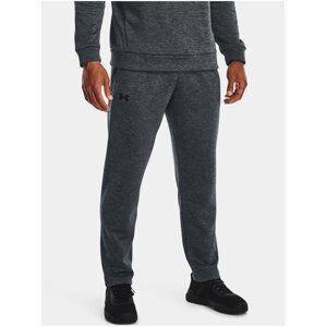 Tmavě šedé pánské žíhané sportovní kalhoty Under Armour UA Armour Fleece Twist Pants