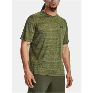 Khaki pánské žíhané sportovní tričko Under Armour UA Tech Vent Jacquard SS