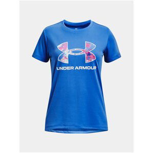 Modré sportovní tričko Under Armour UA Tech Print BL SSC