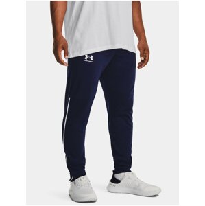 Tmavě modré pánské sportovní kalhoty Under Armour UA PIQUE TRACK PANT