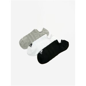 Sada tří párů ponožek v bílé,černé a šedé barvě adidas Performance