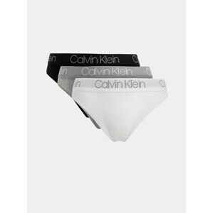 Sada tří kalhotek v černé, šedé a bílé barvě Calvin Klein Underwear