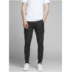 Černé tapered fit kalhoty Jack & Jones Paul