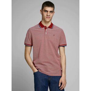 Vínové polo tričko Jack & Jones Bluwin