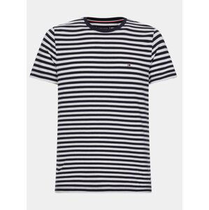 Bílo-modré pánské pruhované basic tričko Tommy Hilfiger