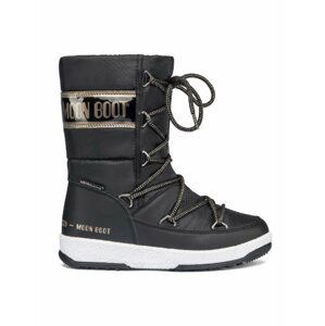 Moon Boot černé zimní boty JR Girl Quilted WP Black/Copper