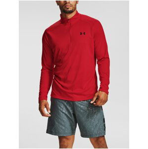 Červené sportovní tričko Under Armour UA Tech 2.0 1/2 Zip