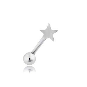 Piercing do obočí z chirurgické oceli - pěticípá hvězda