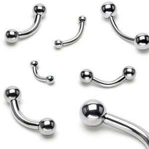 Piercing do obočí se dvěma kuličkami basic, různé velikosti - Rozměr: 1,2 mm x 8 mm x 3 mm