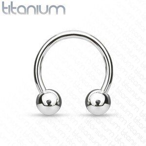 Titanový piercing podkova s kuličkami - Rozměr: 1,2 mm x 8 mm x 3 mm