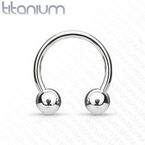 Titanový piercing podkova s kuličkami - Rozměr: 1,6 mm x 8 mm x 3 mm