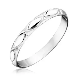 Stříbrný prsten 925 - obrysy zrnka a paprsky - Velikost: 63
