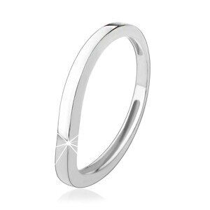 Stříbrný prsten 925, zvlněná linie, lesklý hladký povrch - Velikost: 51