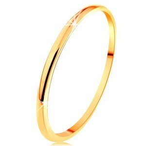 Tenký prsten ve žlutém 14K zlatě, hladký a mírně vypouklý povrch - Velikost: 50