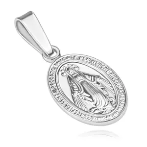 Stříbrný přívěsek 925 - oboustranná zázračná medaile s Pannou Marií