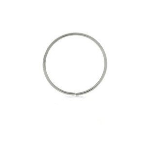 Piercing z bílého 9K zlata - lesklý tenký kroužek, hladký povrch - Tloušťka x průměr: 0,8 mm x 6 mm