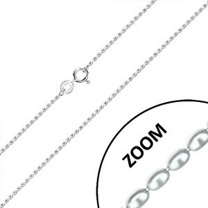 Stříbrný řetízek 925 - lesklé zaoblené válečky a krátké tyčinky, 1,2 mm