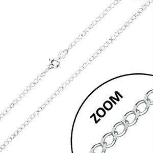 Stříbrný řetízek 925 - sériově napojovaná oválná očka, seříznuté hrany, 2,7 mm