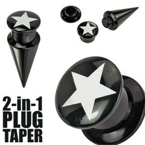 Plug a taper černý  STAR - Tloušťka : 10 mm