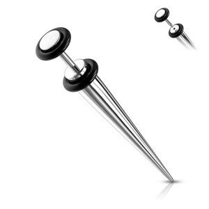Fake expander z oceli ve stříbrné barvě s gumičkami - Tloušťka piercingu: 1 mm