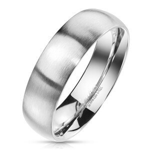 Ocelový prsten stříbrné barvy - matný povrch, 4 mm - Velikost: 59