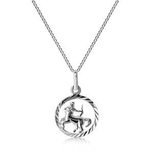 Stříbrný 925 náhrdelník - řetízek a znamení STŘELEC