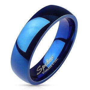 Modrý prsten s vysokým leskem - Velikost: 54