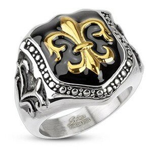 Prsten z chirurgické oceli - královský znak, štít - Velikost: 58
