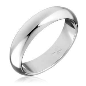 Stříbrný prsten 925 - hladká, mírně vypouklá obroučka - Velikost: 50