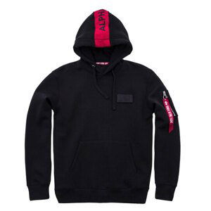 Pánská mikina Alpha Industries Red Stripe Hoody Black