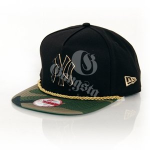 New Era 9Fifty Hidden Metallic NY Black Wood Snapback