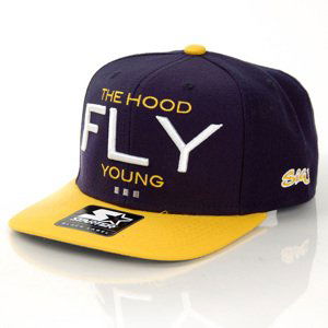 Streetz Iz Watchin Fly Young Snapback Navy Yellow