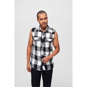 Brandit Checkshirt Sleeveless white/black