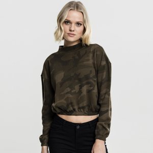 Urban Classics Ladies Camo Turtleneck Crew olive camo