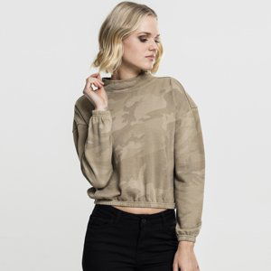 Urban Classics Ladies Camo Turtleneck Crew sand camo