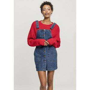 Urban Classics Ladies Denim Dungarees Dress ocean blue