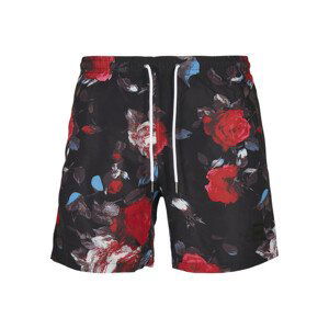 Urban Classics Pattern Swim Shorts black rose aop