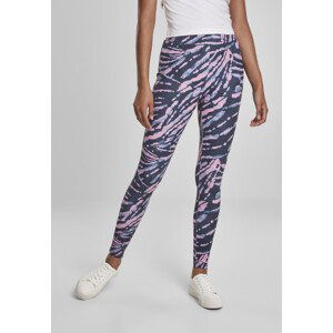 Urban Classics Ladies High Waist Tie Dye Leggings darkshadow/pink