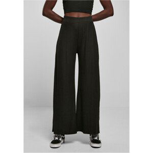 Urban Classics Ladies Rib Jersey Wide Leg Pants black