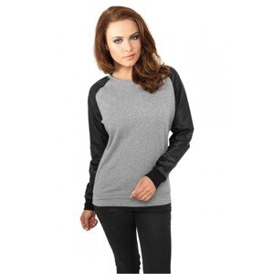 Urban Classics Ladies Leather Imitation Wideneck Crew gry/blk