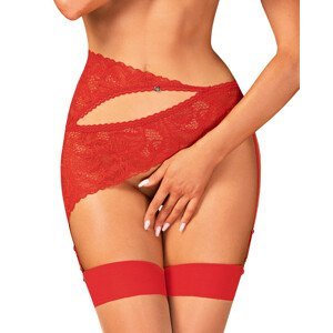 Elegantní podvazkový pás Atenica garter belt - Obsessive M/L Červená