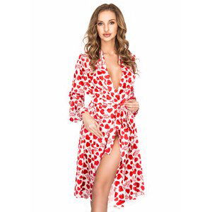 Elegantní župan Inezza One Robe - Anais XXL/XXXL bílá/červená