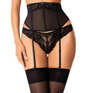 Kouzelný podvazkový pás Serena Love garter belt - Obsessive XL/2XL Černá