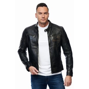 Pánská kožená bunda  GIPSY Mlonut černá - 3XL