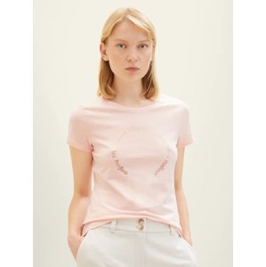 Dámské tričko k.r. TOM TAILOR růžové-XL