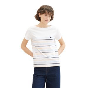Dámské tričko k.r. TOM TAILOR bílé-XL