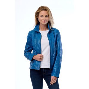 Dámská kožená bunda MADDOX Britt modrá-36