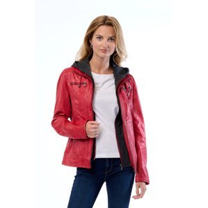 Dámská kožená bunda MADDOX Jersey červená-40